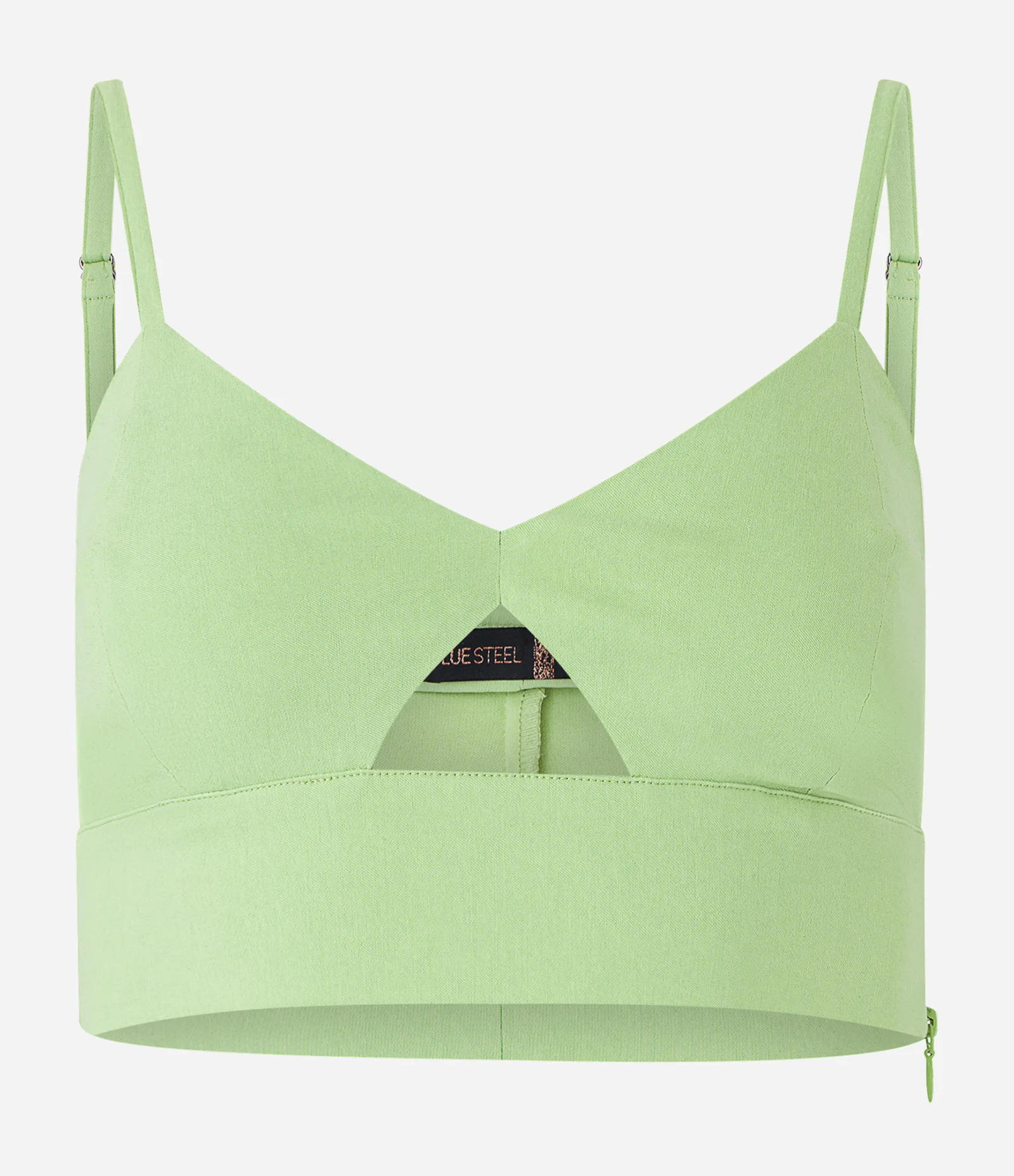 Top de Alça em Bengaline com Decote V Verde 1