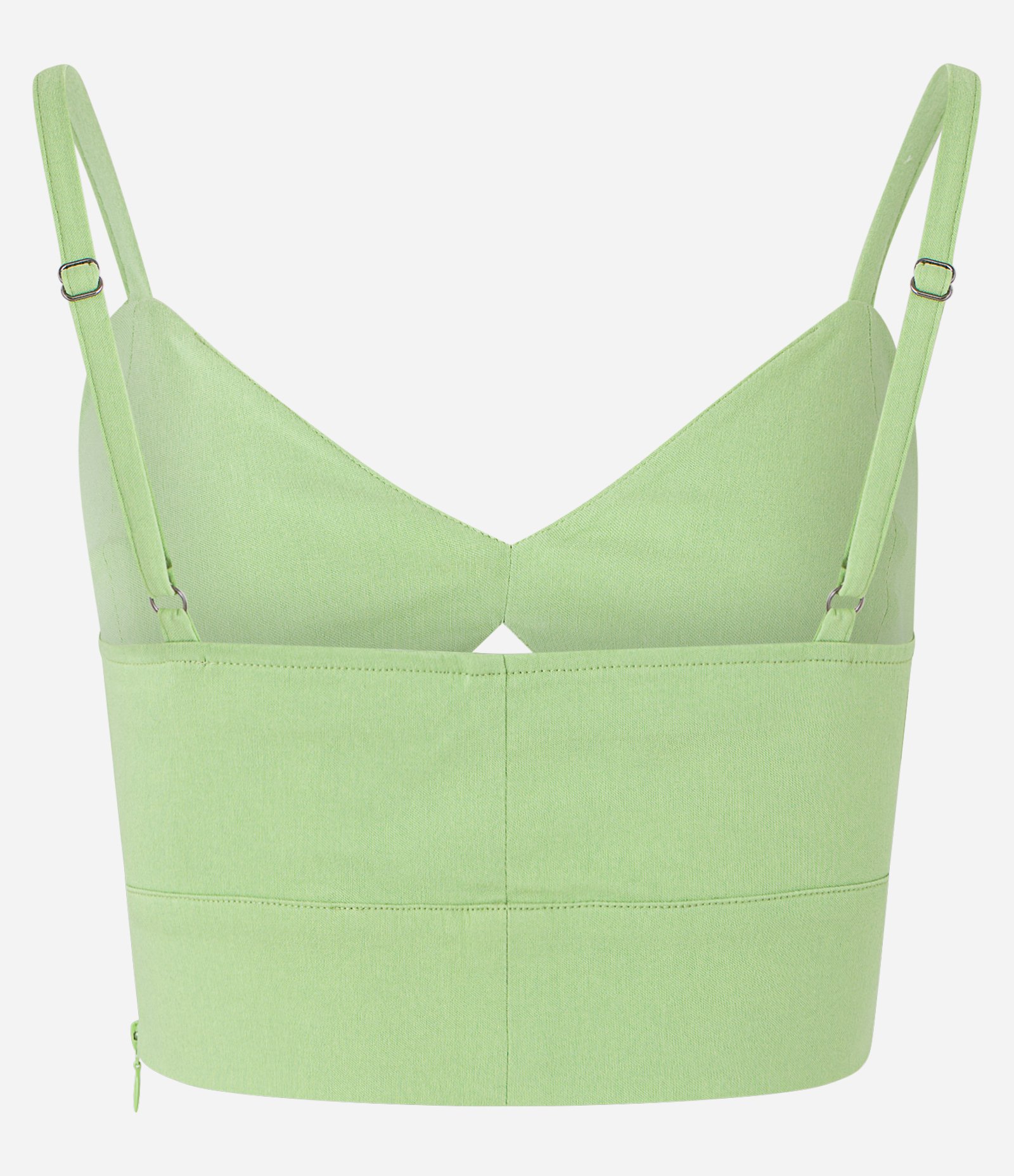 Top de Alça em Bengaline com Decote V Verde 2