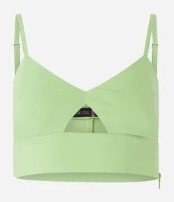 Top de Alça em Bengaline com Decote V