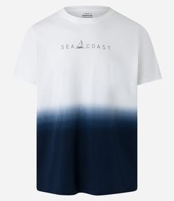 Camiseta Regular em Algodão com Estampa Tie Dye e Lettering