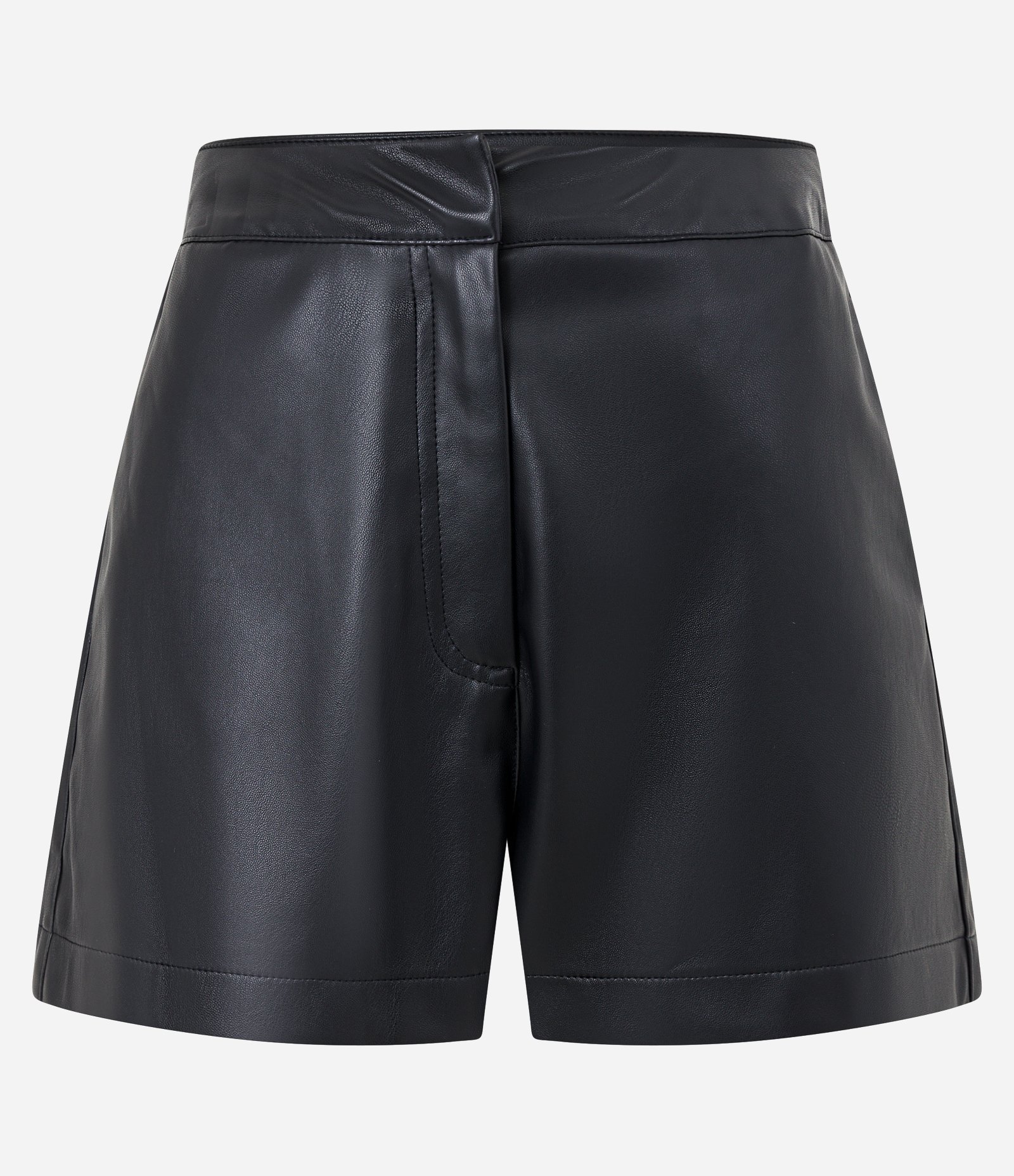 Short Curto em Pu com Pences na Parte de Trás Preto 5