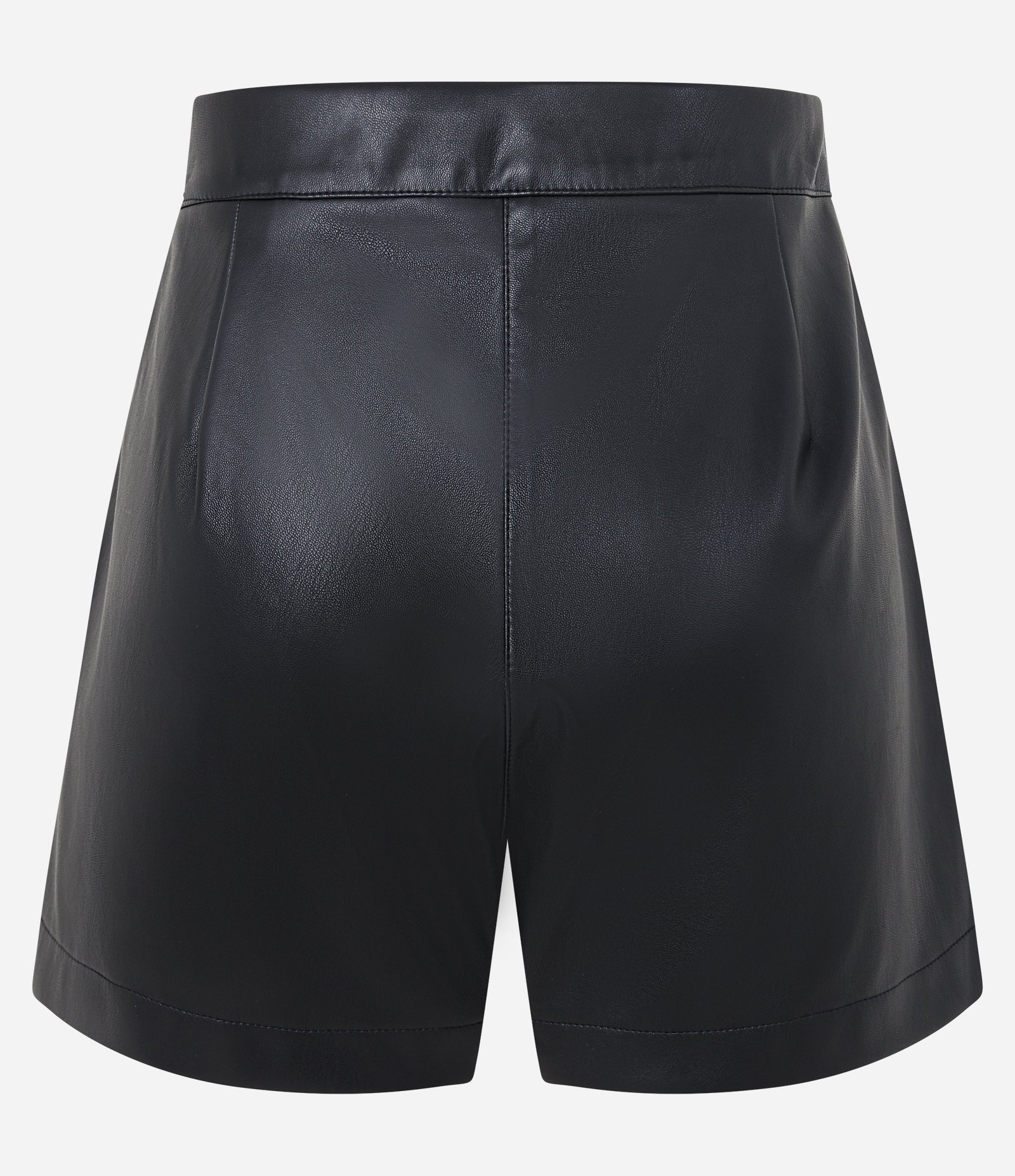 Short Curto em Pu com Pences na Parte de Trás Preto 6