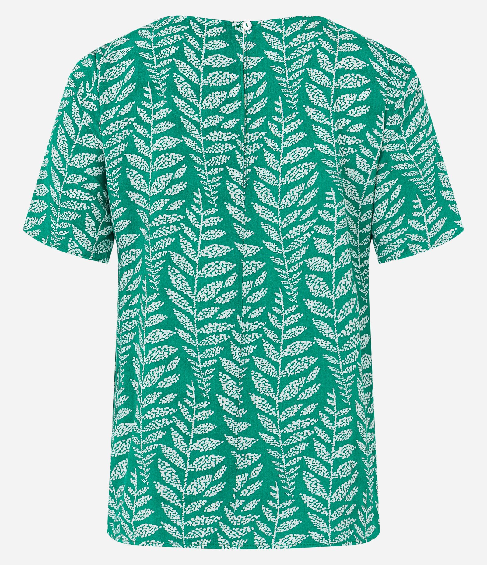 Blusa Manga Curta em Viscose com Folhagens Estampadas Verde Malaquita 6