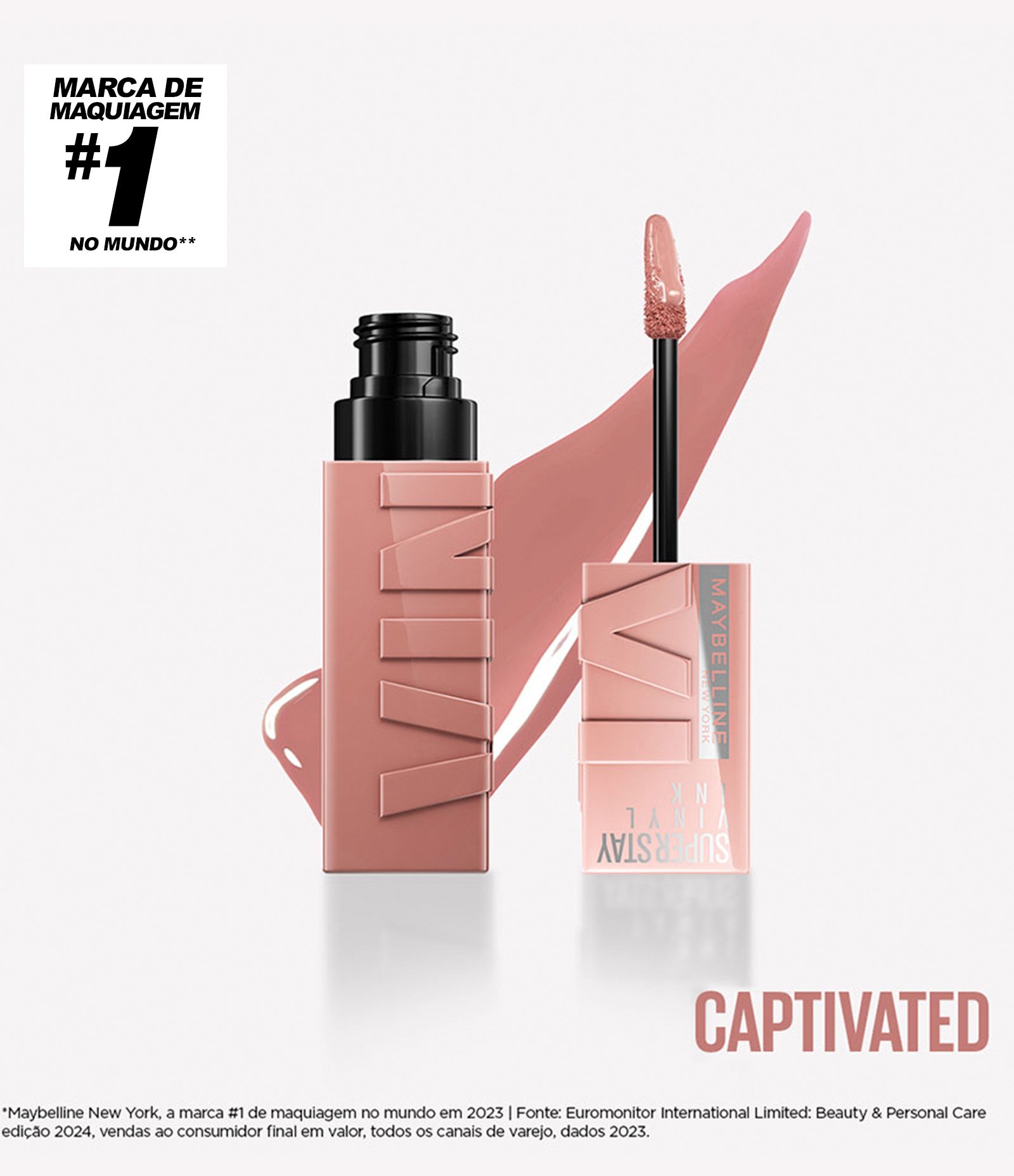 Batom Líquido NY SuperStay Vinyl Ink Maybelline Captivated 1