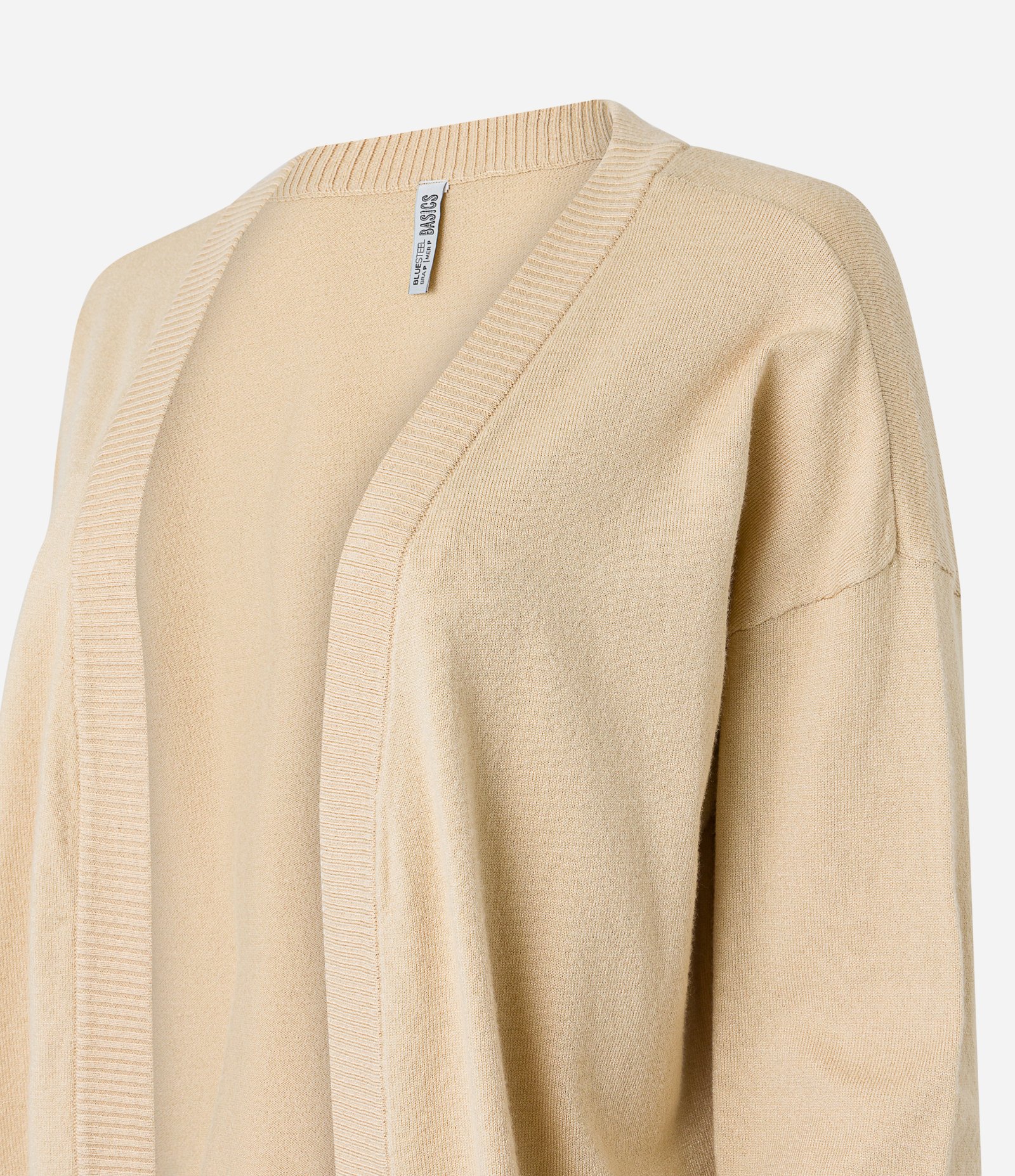 Cardigan Básico em Tricô Leve Bege 6