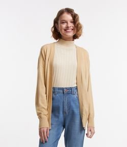 Cardigan Básico em Tricô Leve