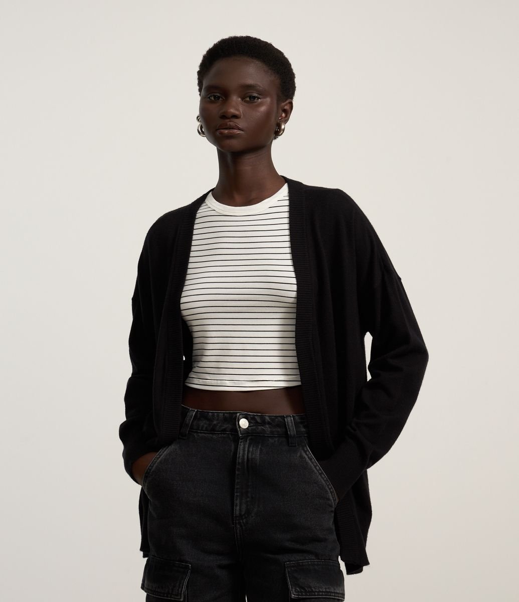 トップス OVY Wool Crew Neck Cardigan XL Super Comeback Lamb Wool Crew Neck Cardigan (black) | OVY