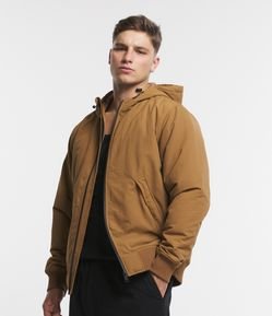 Jaqueta Bomber em Poliamida com Bolso Interno e Ribana no Punho e na Barra