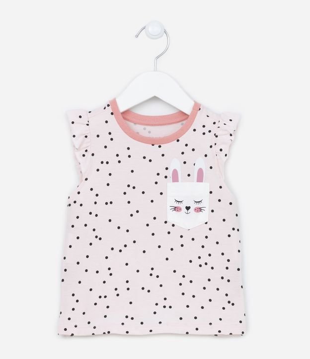 Pijama Curto Infantil com Estampa de Poazinhos - 1 ao 4 anos Rosa 2
