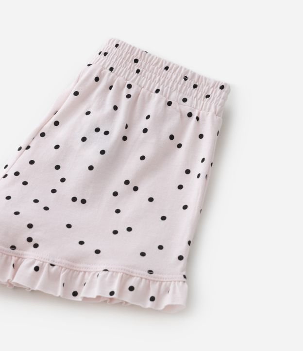 Pijama Curto Infantil com Estampa de Poazinhos - 1 ao 4 anos Rosa 3