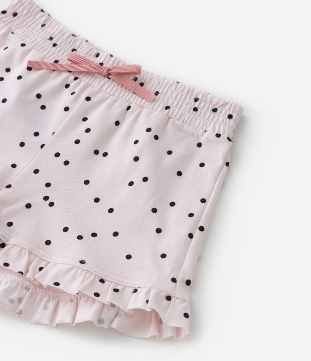 Pijama Curto Infantil com Estampa de Poazinhos - 1 ao 4 anos Rosa 4