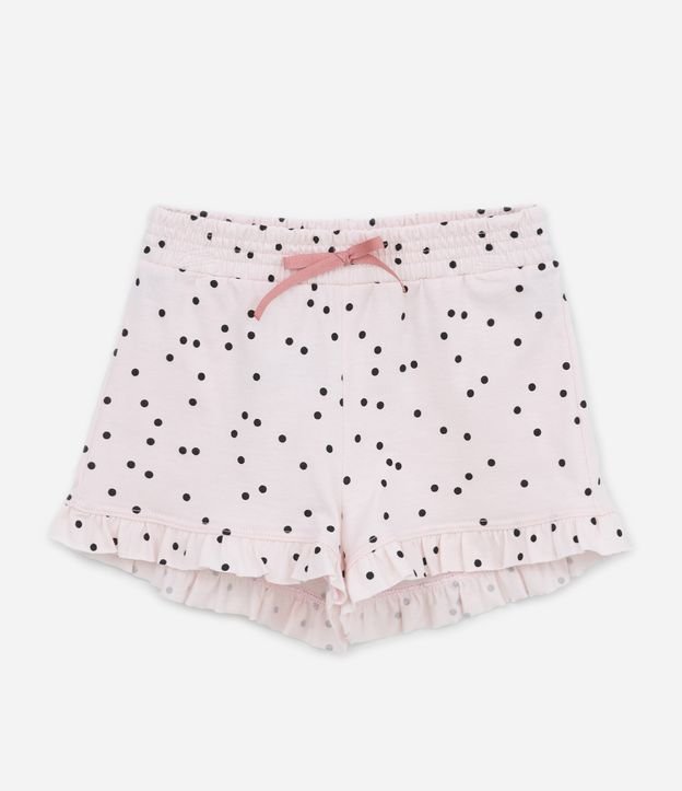 Pijama Curto Infantil com Estampa de Poazinhos - 1 ao 4 anos Rosa 6