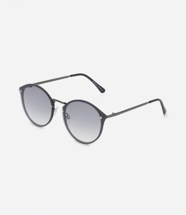 Óculos de Sol Redondo em Metal com Lentes Degradê