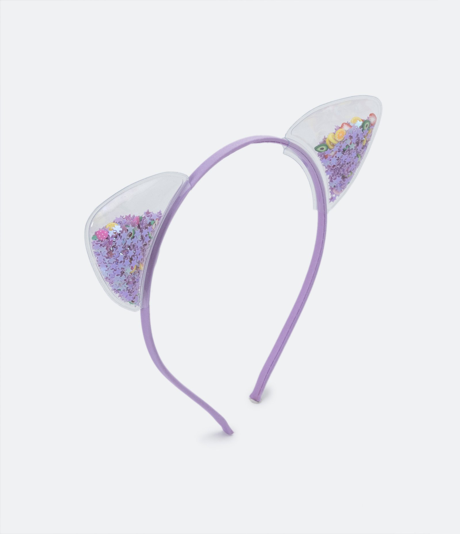 Kit 02 Tiaras Infantis com Orelhinhas e Brilhinhos - Tam U Roxo/Rosa 3
