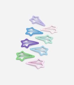 Kit 08 Presilhas de Cabelo com Formato de Estrela