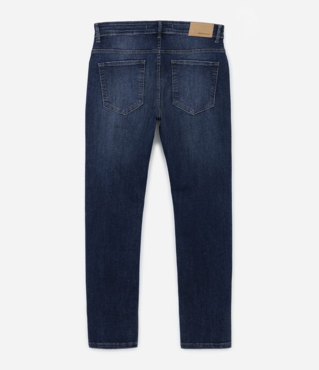 Calça Slim Jeans com Bolsos Azul Escuro 6