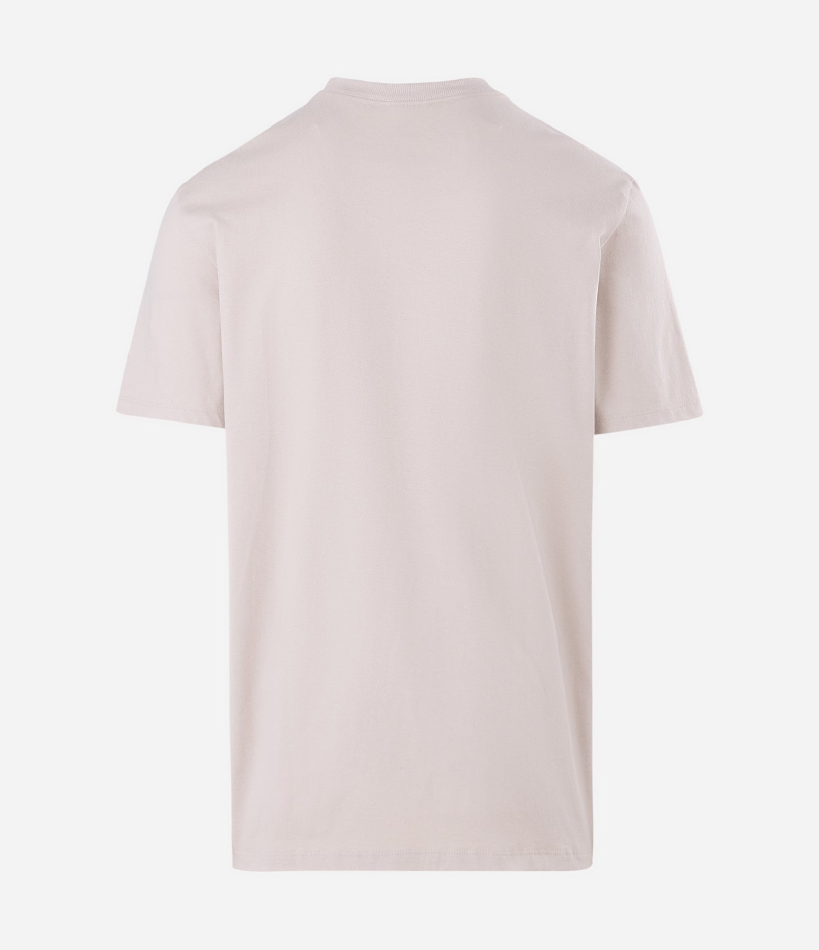 Camiseta Comfort Básica em Malhão com Etiqueta na Manga Bege Claro 6
