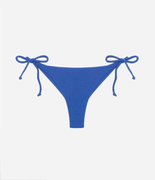 Biquíni Calcinha Lacinho em Microfibra com Amarração Lateral e Tecido Texturizado Azul 5
