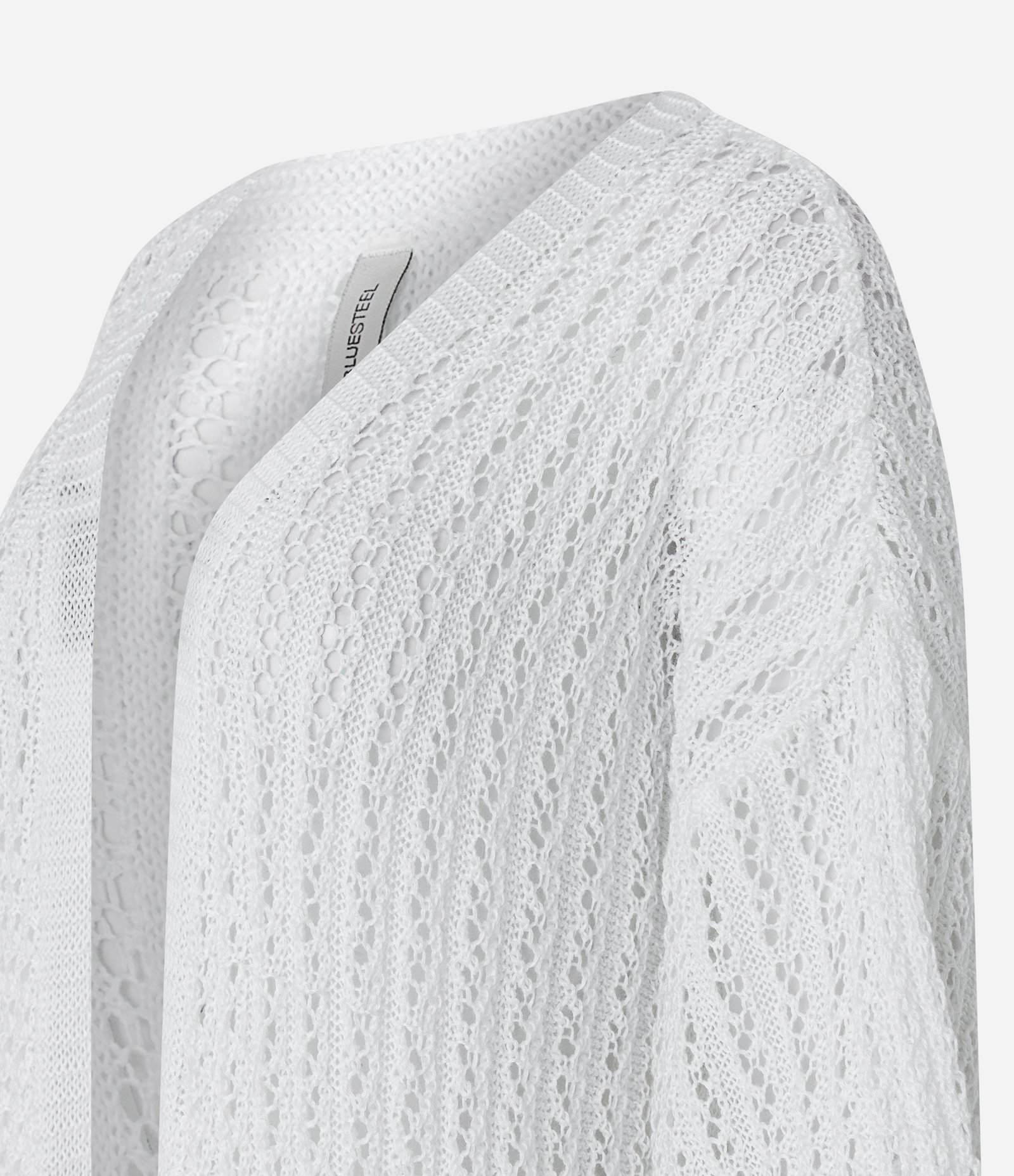 Kimono em Tricô Alongado com Mix de Pontos Branco 6