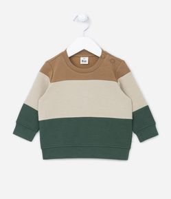 Blusão Moletom Infantil com Recortes - Tam 0 a 18 meses