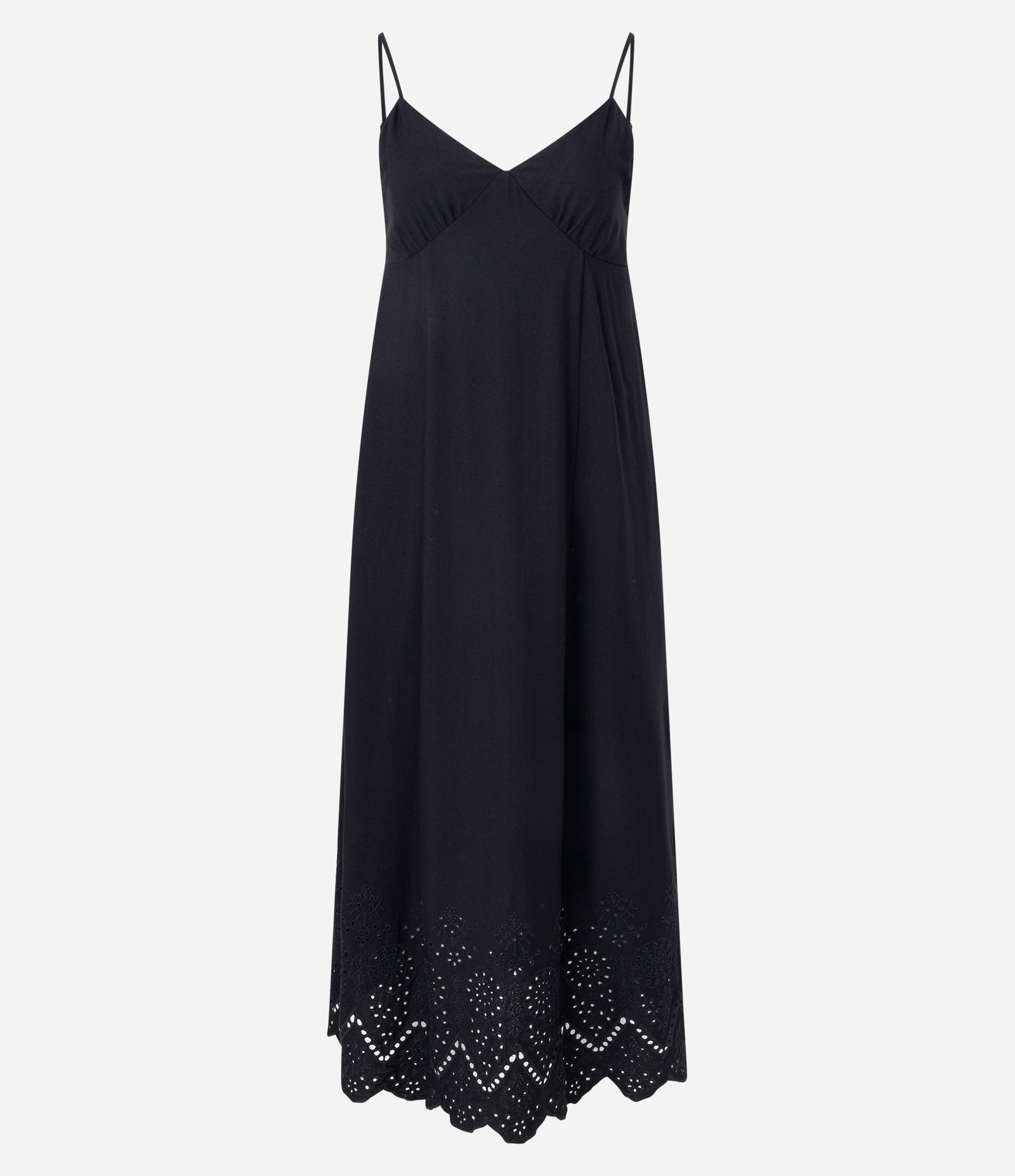 Vestido Slip Dress em Viscose com Barra Texturizada Preto 6