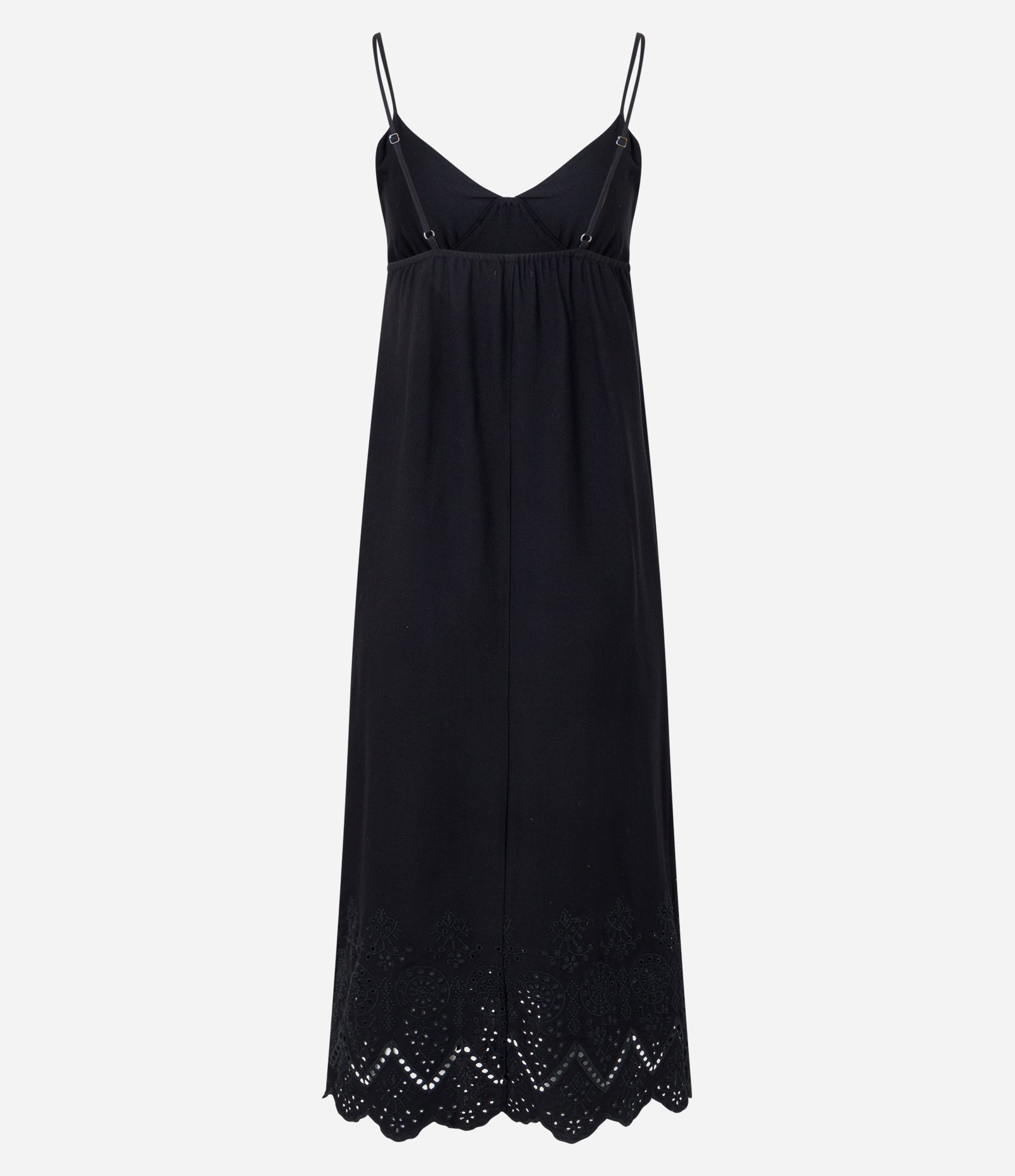 Vestido Slip Dress em Viscose com Barra Texturizada Preto 7