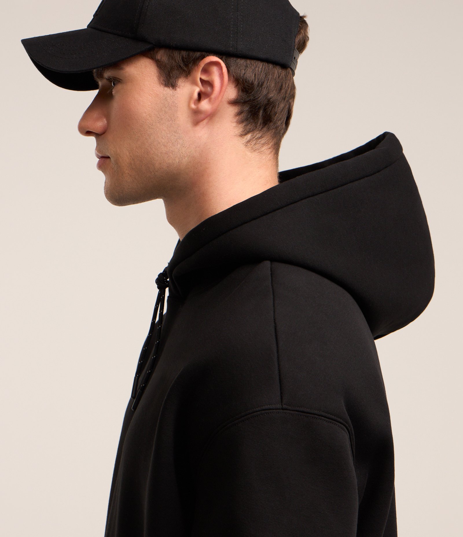 Blusão Masculino Moletom Inverno Cor Única Com Capuz (Preto