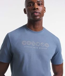 Camiseta em Meia Malha com Estampa Ball Sports