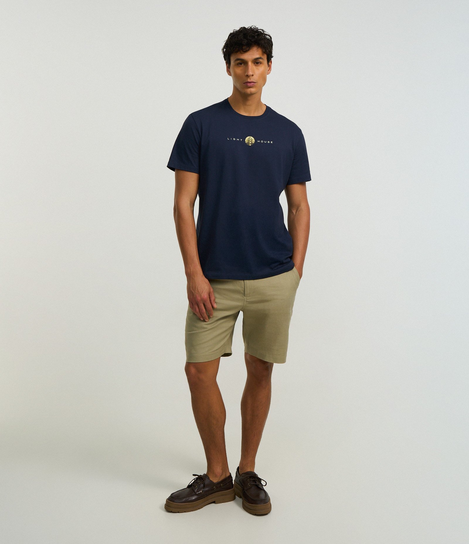 Camiseta Comfort em Algodão com Estampa de Farol e Lettering Azul Escuro 2