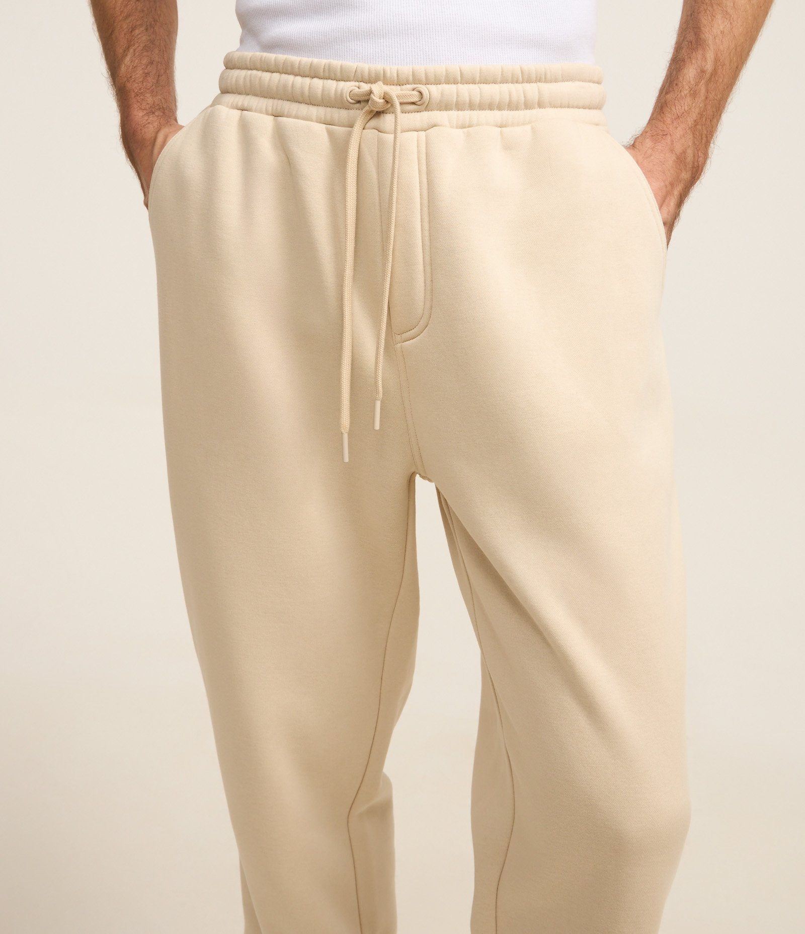 Calça Reta em Moletom com Bolsos e Amarração no Cós Off White 5