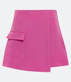 Short Saia Alfaiataria com Toque Acetinado e Bolso Cargo