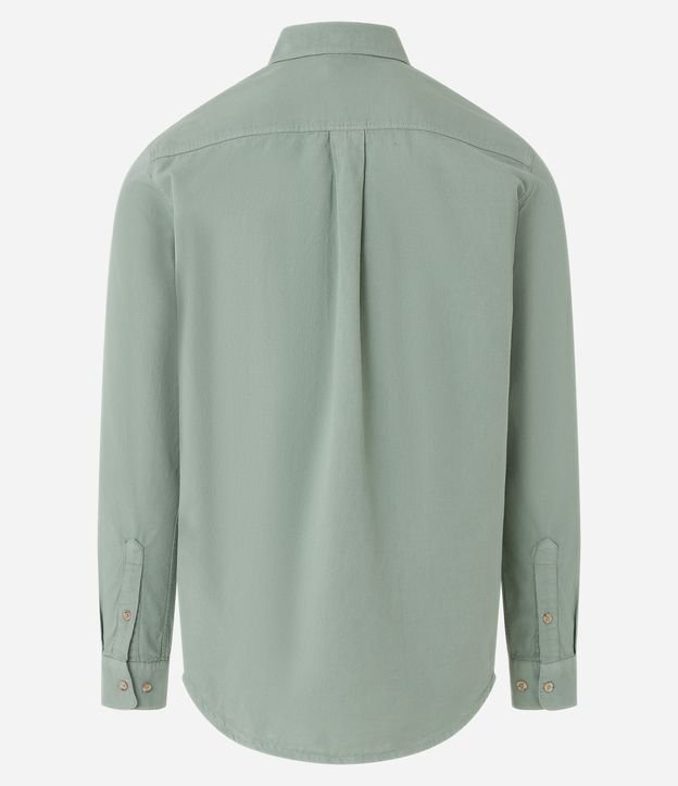 Camisa Regular em Oxford com Bolso Frontal Verde Mineral 7