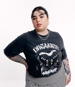 Camiseta em Meia Malha com Estampa Dreamer Curve & Plus Sizes