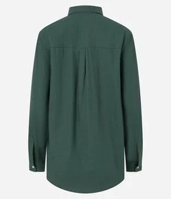 Camisa Básica em Viscolinho com Detalhe na Manga