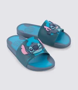 Chinelo Slide Infantil com Patch do Stitch - Tam 23/24 ao 34