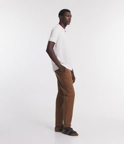 Calça Reta Alfaiataria com Elástico no Cós e Barra Dobrada