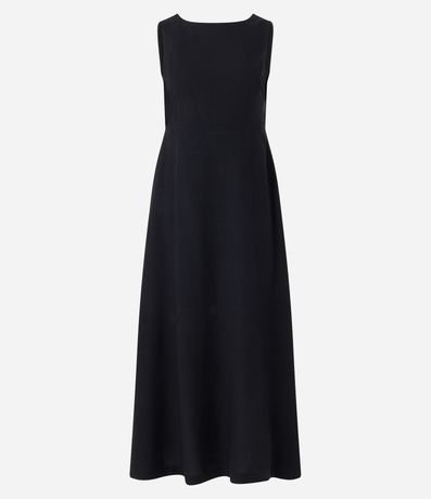 Menor preço em Vestido Midi Sem Manga em Viscolinho com Costas Decotadas