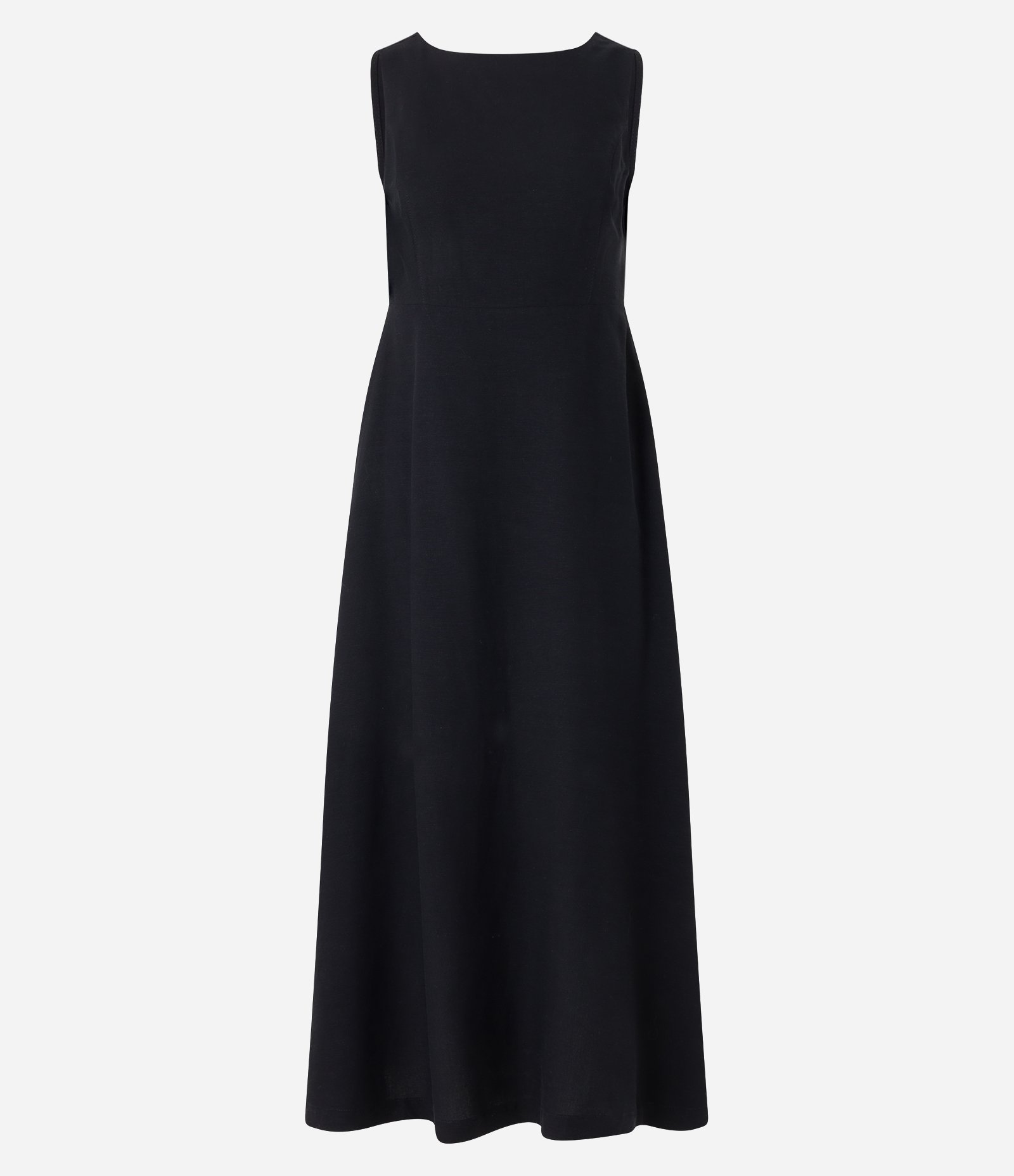 Vestido Midi Sem Manga em Viscolinho com Costas Decotadas Preto 5