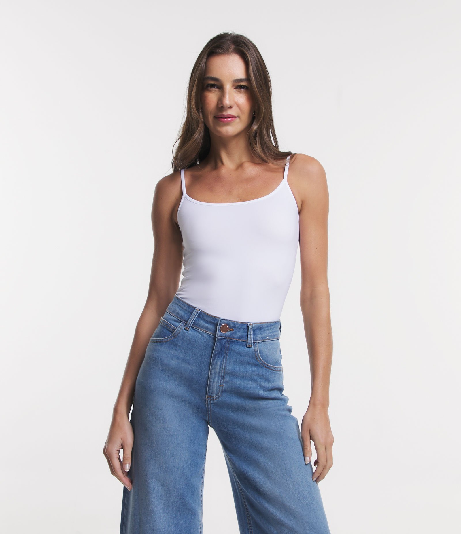 Camisete Alcinha em Poliamida com Decote Redondo Trifil Branco 1