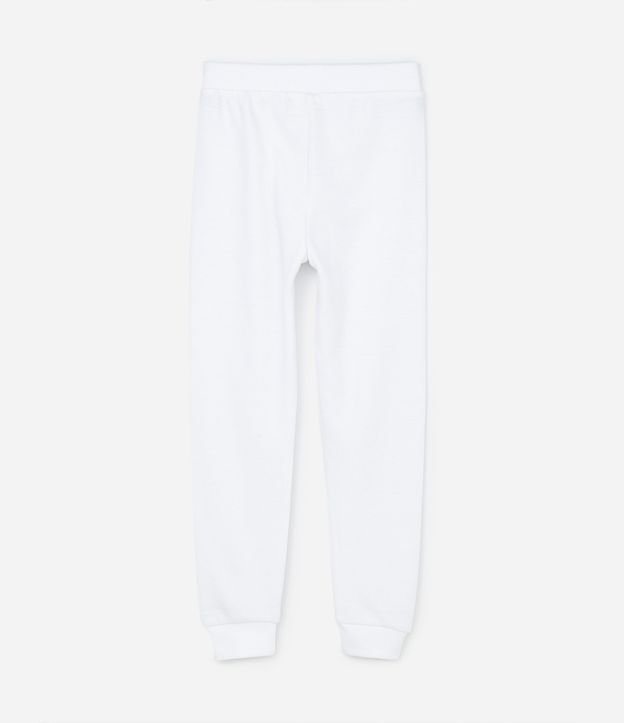 Calca de Pijama Infantil Modelo Ceroula - Tam 2 a 10 anos Branco 2