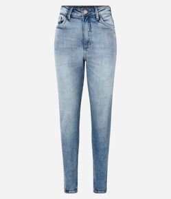 Calça Mom Jeans Cintura Alta e com Bolsos