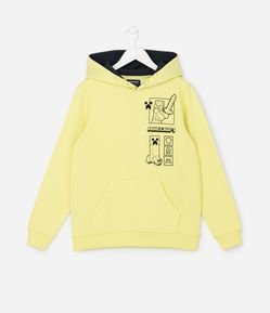 Casaco Canguru Infantil com Estampa do Minecraft - Tam 5 a 14 anos