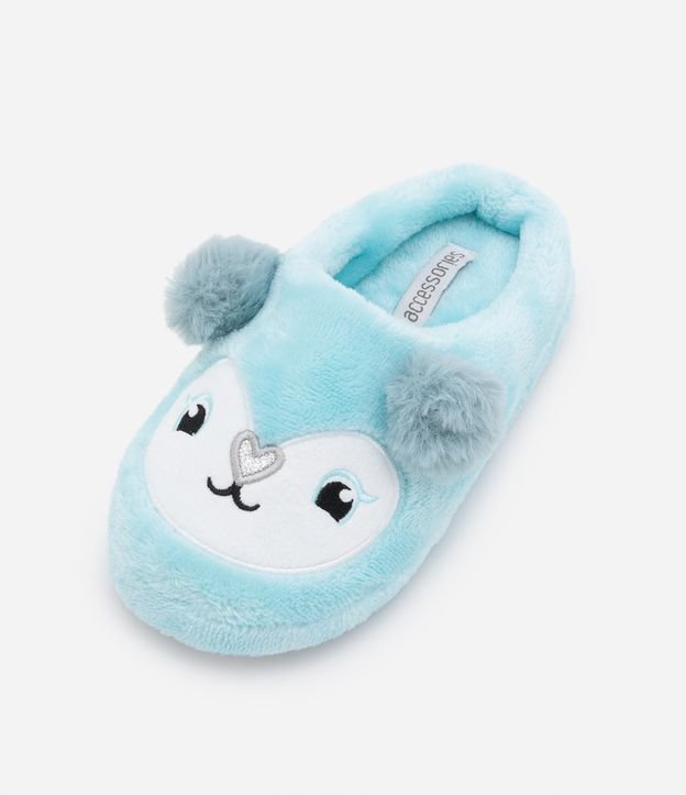 Pantufa Chinelo Infantil em Fleece com Cara de Bichinho e Pompom - Tam 29 ao 36