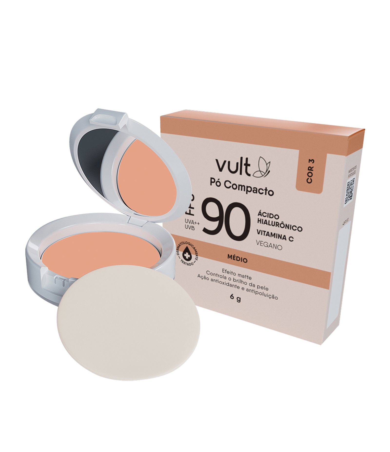 Pó Facial Compacto com FPS 90 Vult 03 1