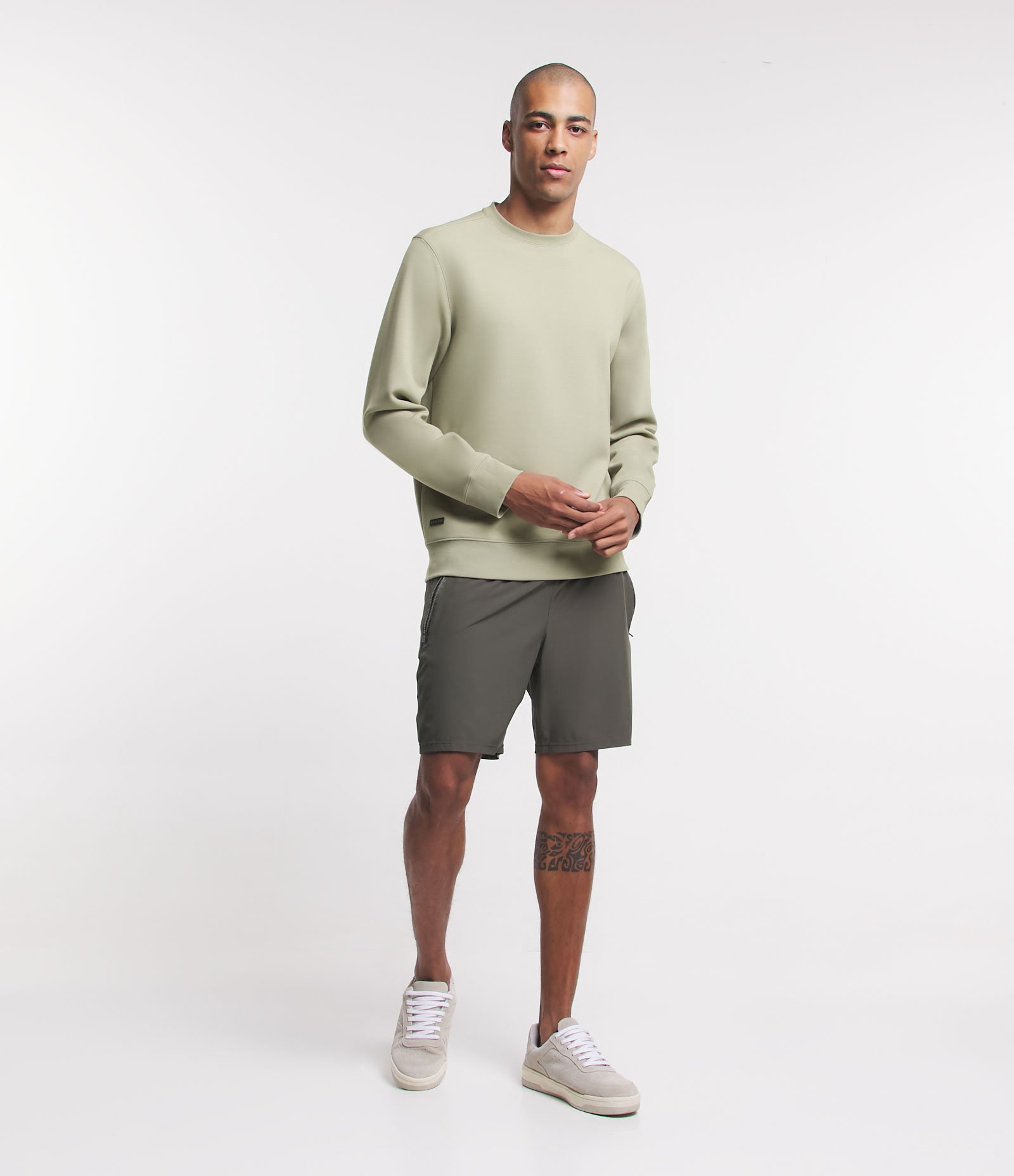 Casaco Fechado Esportivo com Punho Ajustado e Etiqueta Aplicada Verde Claro 2