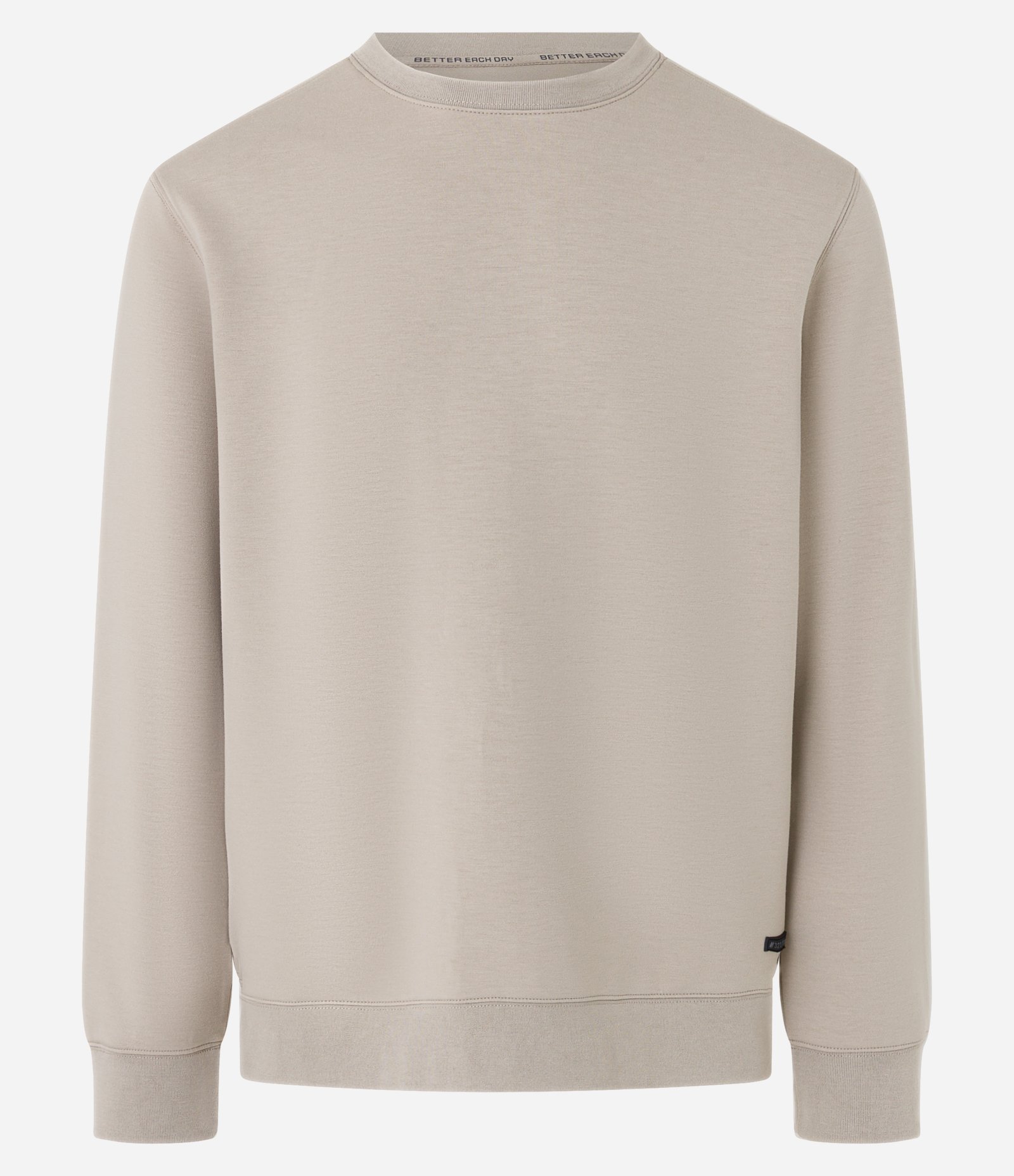 Casaco Fechado Esportivo com Punho Ajustado e Etiqueta Aplicada Bege Acinzentado 5