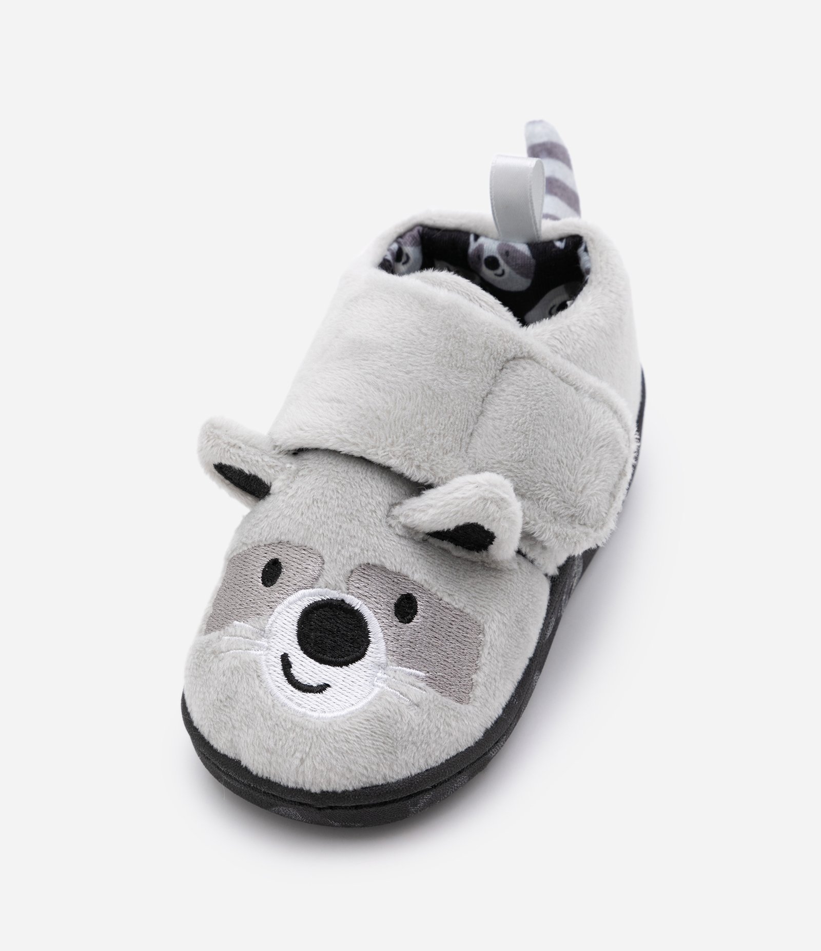 Pantufa Infantil Fechada com Bordado de Guaxinim - Tam 19 ao 28 Cinza 4