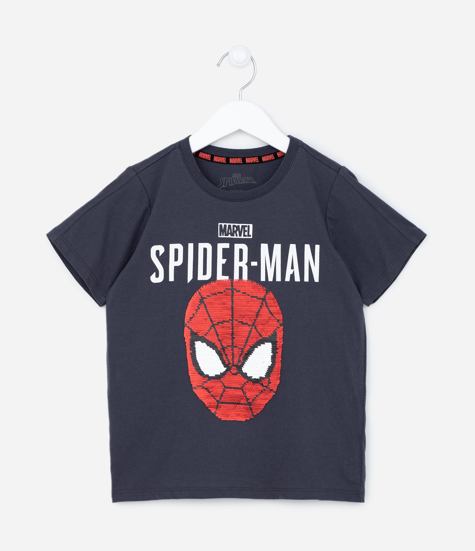 Camiseta Infantil Manga Curta com Estampa do Homem Aranha - Tam 3 a 8 anos Cinza 1