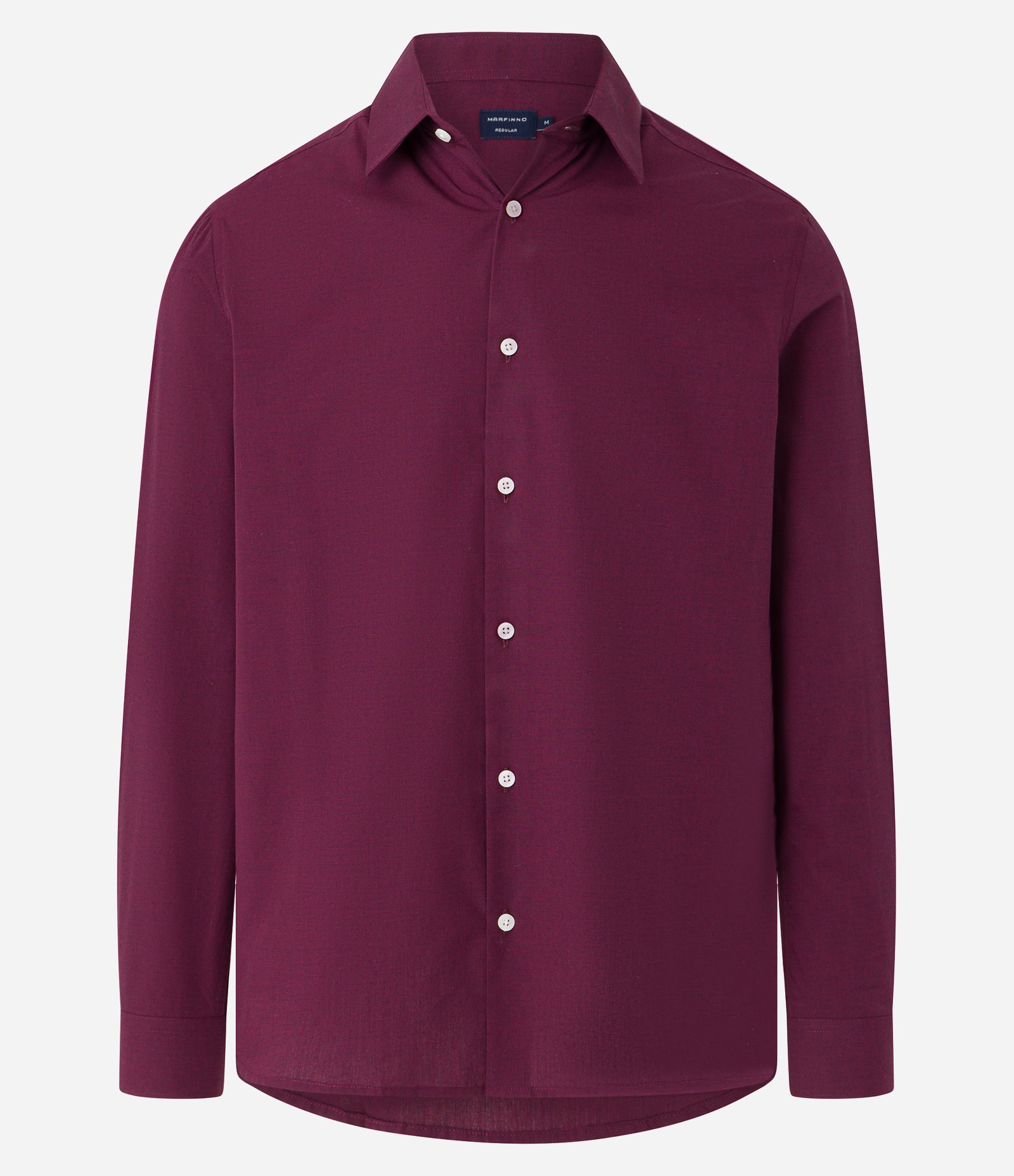 Camisa Regular Básica em Algodão com Fil a Fil Bordô 6