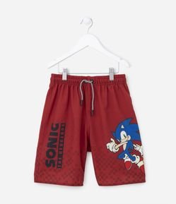 Bermuda Infantil Leve com Estampa do Sonic - Tam 4 a 12 anos